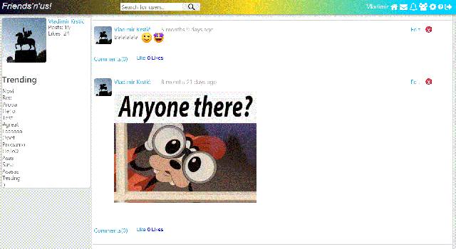 Friends and us site screenshot